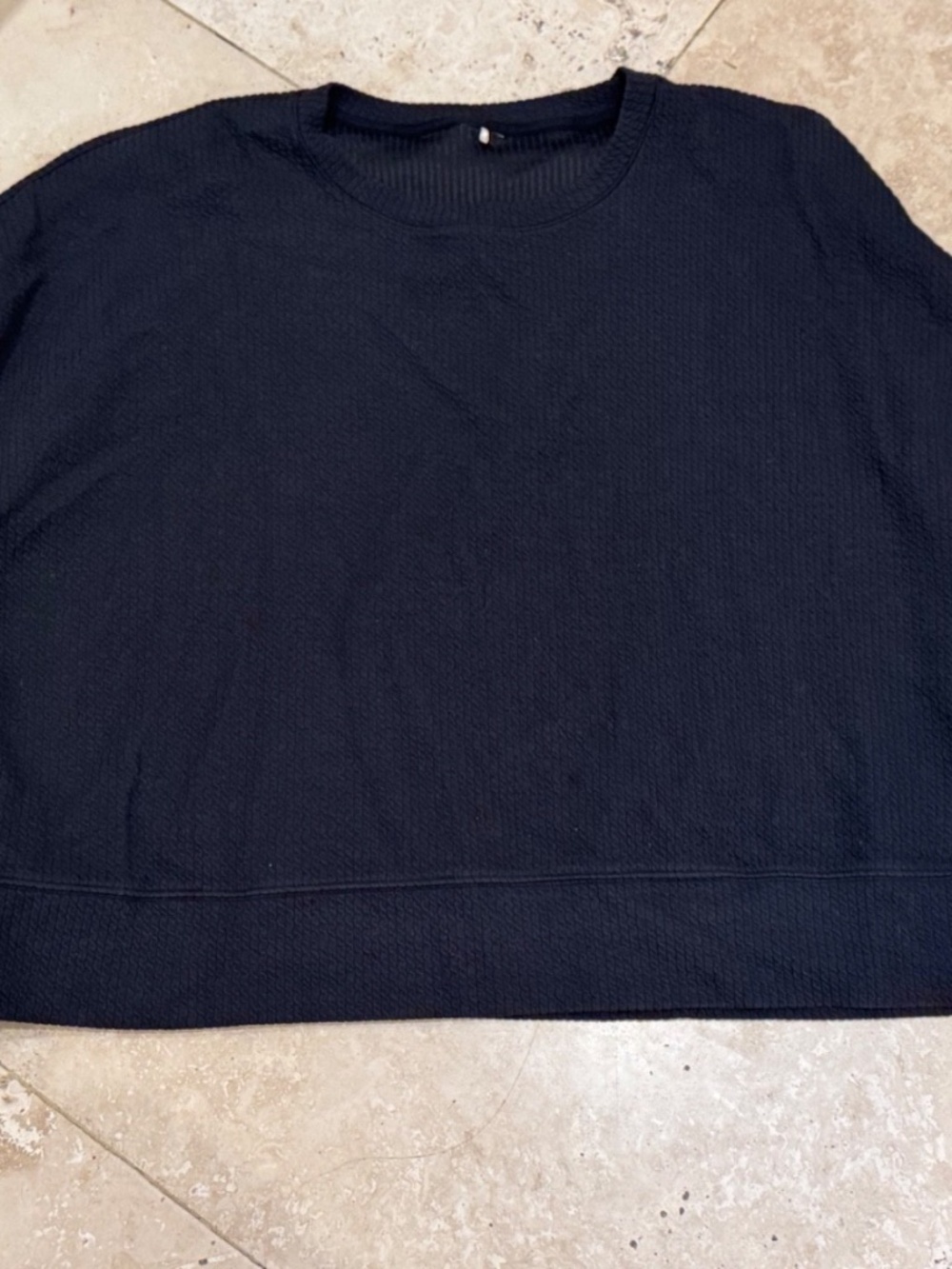 Calia by Carrie Underwood Black Textured Boxy Sweatshirt Sz. Large-EUC
